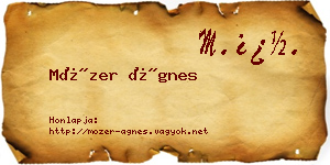 Mózer Ágnes névjegykártya