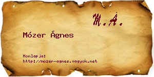 Mózer Ágnes névjegykártya